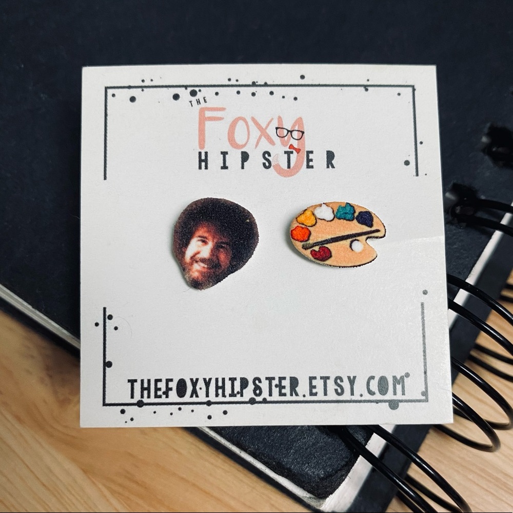 EARRINGS 🎨 Bob Ross Tiny Earrings